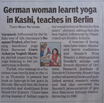 Times of India "German woman lerns yoga in Kashi, teaches in berlin"